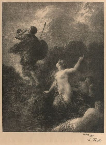 Henri FANTIN-LATOUR (1836-1904) Goetterdaemmerung: Siegfried et les filles du Rhin,...