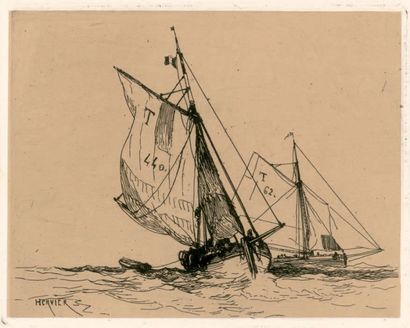 Adolphe HERVIER (1818-1879) Croquis de Voyage. 1843.
6 planches gravées (sur 8) que...