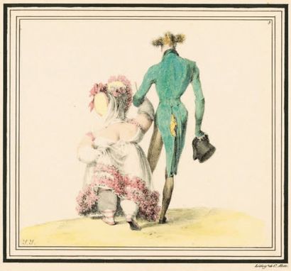 Jean-Baptiste ISABEY (1767-1855) Caricatures. 1818. Paris, Motte, 1818.
In-4 oblong...