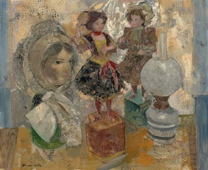 Emilio GRAU-SALA (1911-1975) 
Les Trois poupées
Huile sur toile signée en bas à gauche.
Haut....