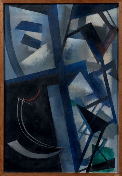Youla CHAPOVAL (1919-1951) 
Crépuscule, 1950
Huile sur toile, signée du cachet en...