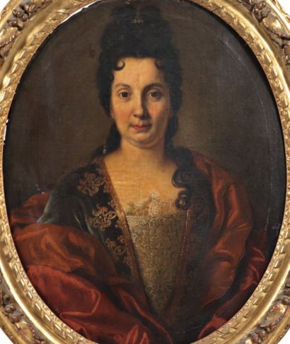 École française vers 1700, entourage de François de Troy Portrait de femme au corsage...