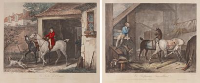 null Deux gravures imprimées en couleurs, d'après Carle Vernet, gravées par Jazet...