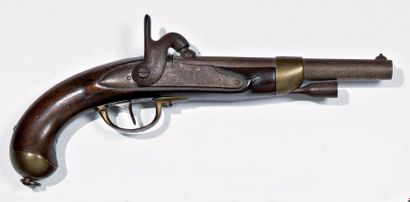 null Pistolet d'arçon modèle 1822 T Bis. Canon rond à méplat au tonnerre, poinçonné....