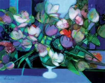 Camille HILAIRE (1916-2004) Bouquet de juillet. Huile sur toile signée en bas à gauche...