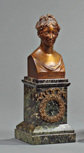 null Buste de Madame Récamier en bronze, d'après l'original de Chaudet conservé au...