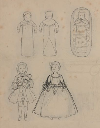 LOUIS-MAURICE BOUTET DE MONVEL (1850-1913) 
Études de costumes d'enfants.
Seize dessins...