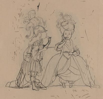 LOUIS-MAURICE BOUTET DE MONVEL (1850-1913) 
Projets d'illustrations avec des enfants
Vingt-deux...