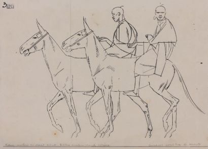 Bernard BOUTET DE MONVEL (1881-1949) 
Études orientales
Dix-huit dessins au crayon...