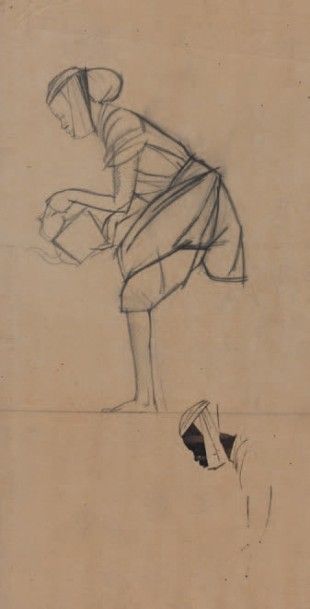 Bernard BOUTET DE MONVEL (1881-1949) 
Études marocaines
Sept dessins au crayon noir...