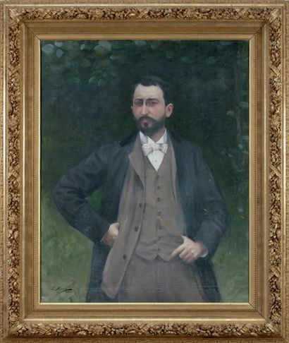 Louis HIERLE (1856-1906) 
Portrait d'homme aux bésicles
Huile sur toile signée en...