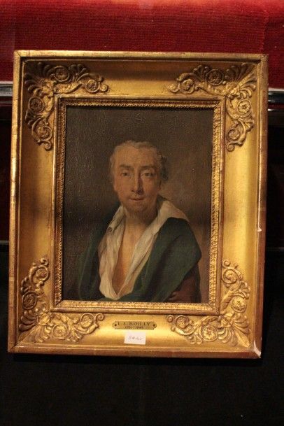 École FRANÇAISE du début du XIXe siècle 
Portrait d'homme en chemise blanche et veste...