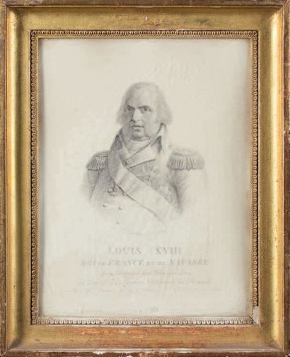 LOUIS XVIII, roi de France Gravure signée...