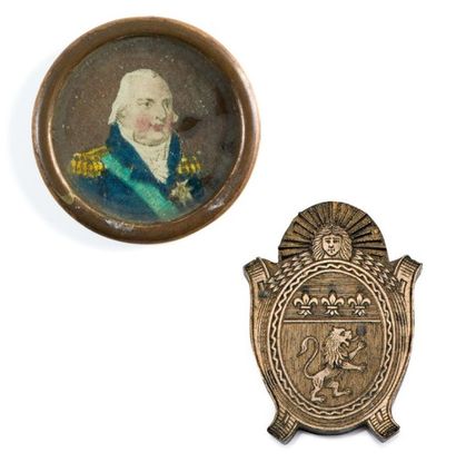 LOUIS XVIII, roi de France Médaillon pendentif...