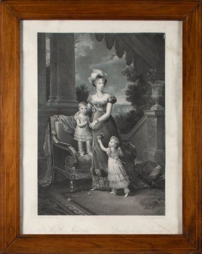 CARON Adolphe-Alexandre (1797-1867) Madame la duchesse de Berry Gravure datée de...
