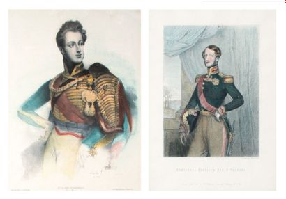 D'APRÈS ARY SCHEFFER (1795-1858) Le duc d'Orléans Lithographie rehaussée en couleur...