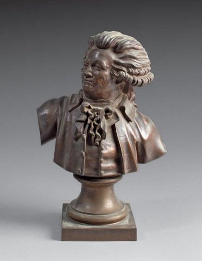 null MIRABEAU, comte Honoré de (1749-1791)
Buste en bronze à patine dorée, reposant...