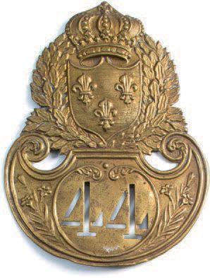 null PLAQUE DE SHAKO D'OFFICIER DE GRENADIER
Du 44e régiment d'infanterie de ligne,...