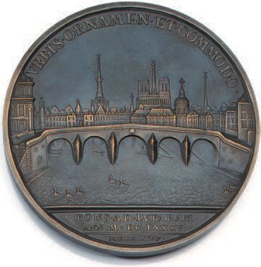 null LOUIS XIV, roi de France
Ensemble comprenant une médaille commémorative en bronze...