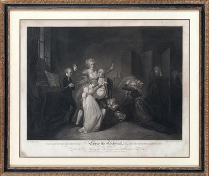 * ÉCOLE ANGLAISE du XVIIIe siècle L'adieu de Louis XVI à sa famille
Gravure signée...