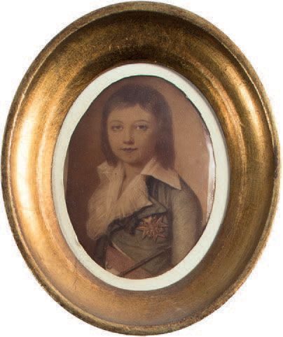 null LOUIS XVII, Dauphin de France
Ensemble comprenant: un portrait miniature en...