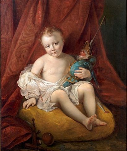 École Française du XIXe siècle Portrait d'enfant au polichinelle
Huile sur toile.
Haut....