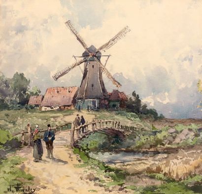 William Georges Thornley (1857-1935) Le Moulin
Aquarelle signée en bas à gauche.
Haut....