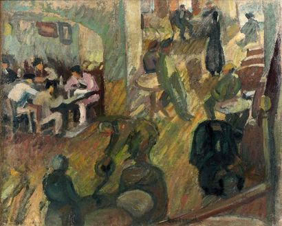 Maurice Albert LOUTREUIL (1885-1925) Le Café, Sardaigne, 1915
Huile sur toile, signée...