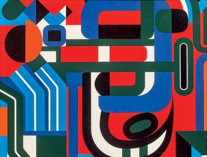 Jean DEWASNE (1921-1999) Composition
Sérigraphie en couleurs.
Haut. 63 - Larg. 47...
