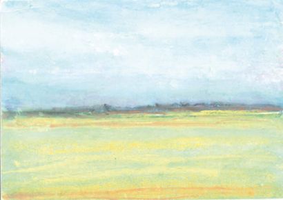 null Horizon fond bleu et vert. 10,5 x 14,5 cm Maurice Morel est né à Ornans en 1908....