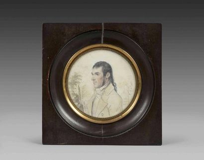 null Eustache Hyacinthe LANGLOIS (1777-1837) : Portrait d'un homme de profil portant...