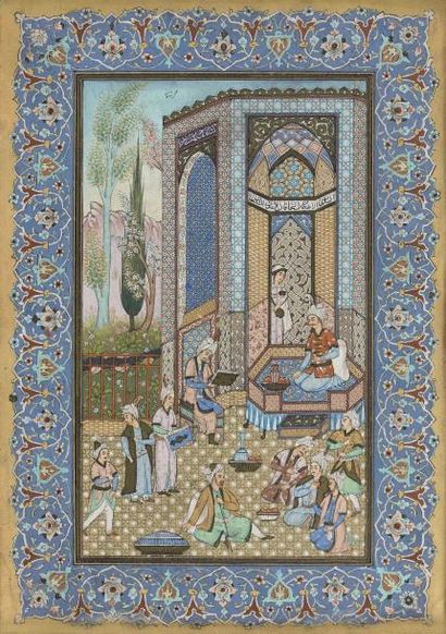 Miniature iranienne, période Pahlavi : Scène...