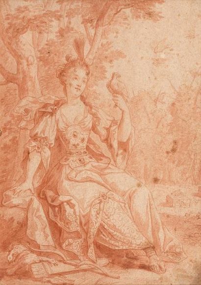 null Attribué à Robert BONNARD (1652-1733)

Portrait de femme en Hébé et portrait...