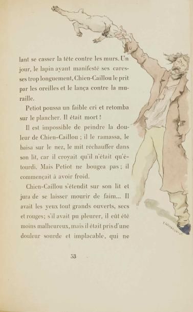 null CHAMPFLEURY. Chien-Caillou, nouvelle. Paris, Floury, (1903). In-8, basane fauve,...