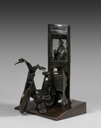 null André BARELIER (né en 1934)

Cabine téléphonique

Sculpture en bronze à patine...