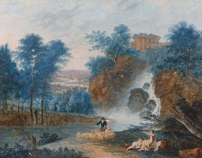 null Pierre MOREL, école française vers 1800

Bergers près d'une cascade

Paire de...