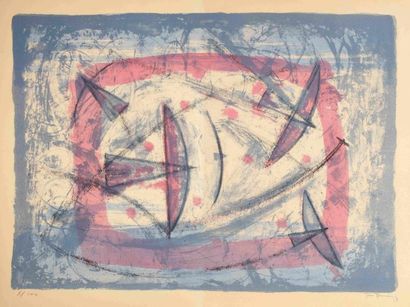  Rufino TAMAYO (1899-1991) 
Poésie du vol. Lithographie en couleurs signée en bas...
