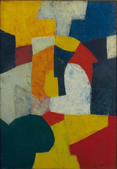 Serge POLIAKOFF (1900-1969) Composition abstraite, 1954 Toile, signée en bas à droite....