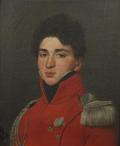 Louis Marie SICARDI (1746-1825) Portrait d'un jeune officier portant la légion d'honneur...