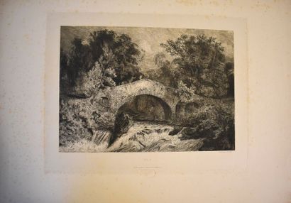 null Paul HUET (1803-1869) : Cahier de six paysages, 1835. Eaux-fortes originales,...