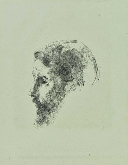 null Odilon REDON (1840-1916) : Portrait d’Édouard Vuillard, 1900. Lithographie....