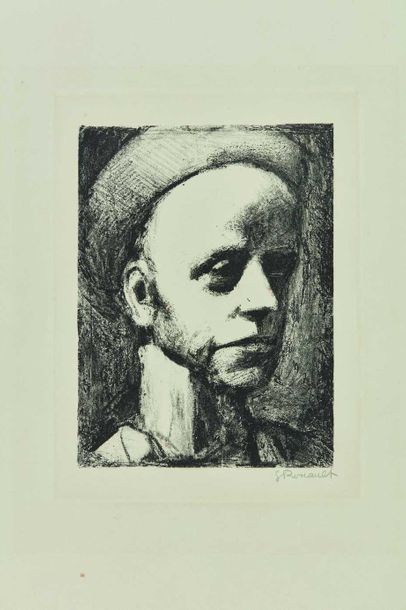 null Georges ROUAULT (1871-1958) : Autoportrait I, 1926. Lithographie. Superbe épreuve...