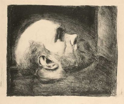 null Georges ROUAULT (1871-1958) : Tête de P. Verlaine, troisième étude, 1926. Lithographie...