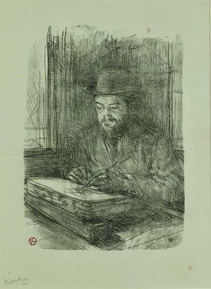 null Henri de TOULOUSE-LAUTREC : Le Bon graveur (Adoplphe Albert), 1898. Lithographie...