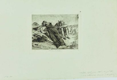 null Eugène DELACROIX (1798-1863) : Arabes d’Oran, 1833. Eau-forte et roulette. Superbe...