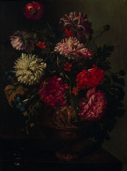 null Attribué à Jean-Baptiste BOSSCHAERT (Anvers, 1667 - Anvers, 1746) : Pivoines,...