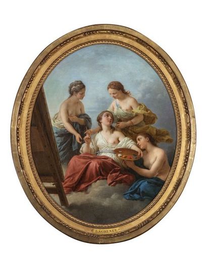  Louis-Jean-François LAGRENÉE dit LAGRENÉE L'AINÉ (1725-1805) 
 La Peinture aimée...