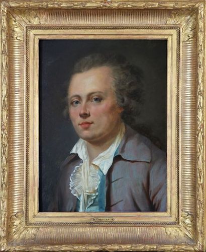 null Ecole française vers 1790, entourage de Jean-Baptiste GREUZE : Portrait d'homme...