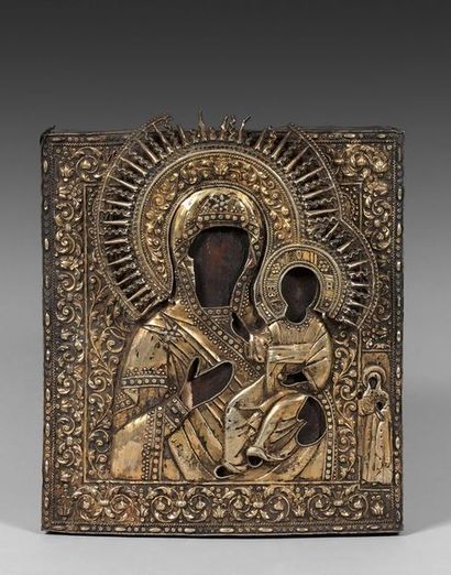 null Icône de la Vierge de Smolensk portant l'Enfant Jésus dans ses bras

Tempera...