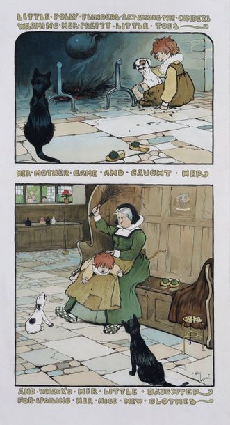 null D'après Cecil ALDIN (1870-1935) : Admiration et Little Polly Flinders. Deux...